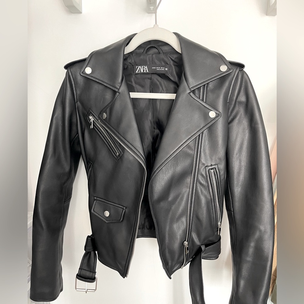 Zara faux leather jacket XS